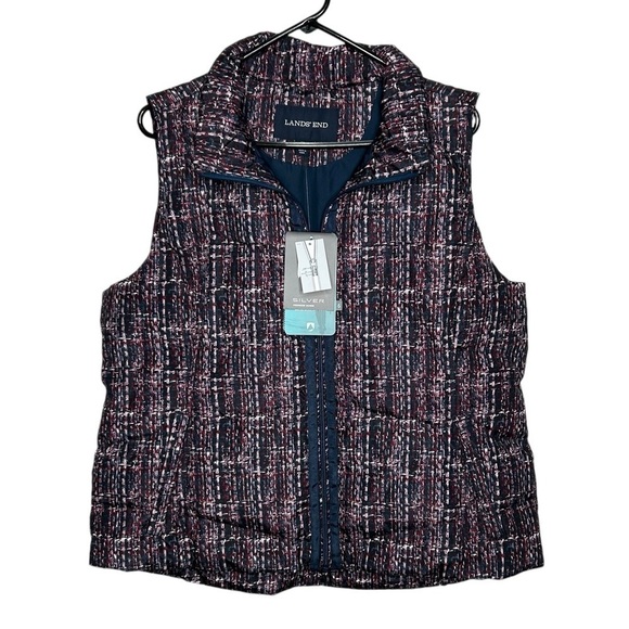 New Lands’ End Womens Down Fill Vest XL Sweater Down Goose Puffer Full Zip BNWT - Picture 1 of 6